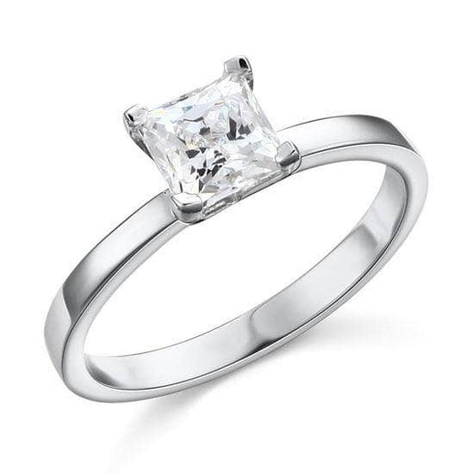 1 Carat Created Princess Diamond Engagement Ring-Black Diamonds New York