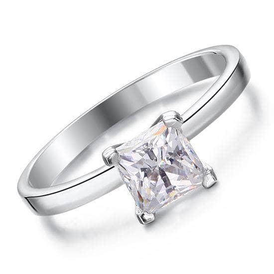1 Carat Created Princess Diamond Engagement Ring - Black Diamonds New York