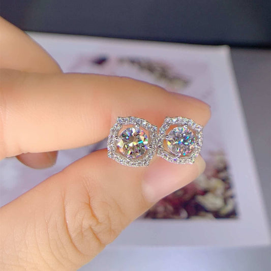 1 Carat D Color Diamond Stud Earrings-Black Diamonds New York