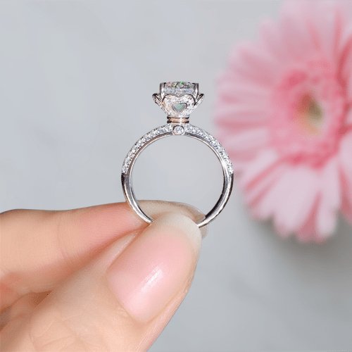 1 Carat D Color Moissanite Wish Blossom Engagement Ring - Black Diamonds New York