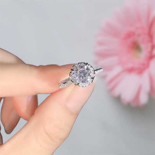 1 Carat D Color Moissanite Wish Blossom Engagement Ring - Black Diamonds New York