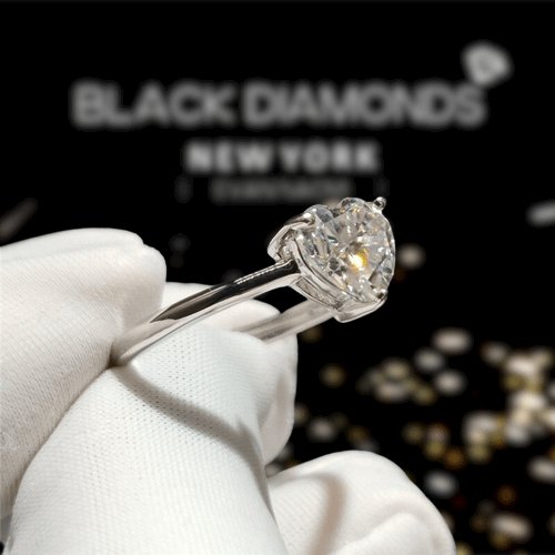 1 Carat Heart Cut D Color Moissanite Love Engagement Ring-Black Diamonds New York