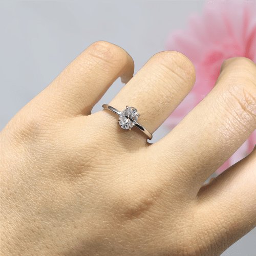 1 carat Oval Cut D Color Diamond Engagement Ring-Black Diamonds New York