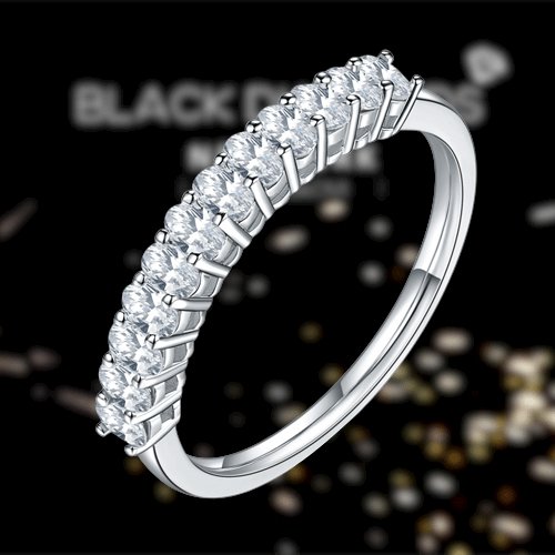 1 Carat Oval Cut Diamond Wedding Band-Black Diamonds New York