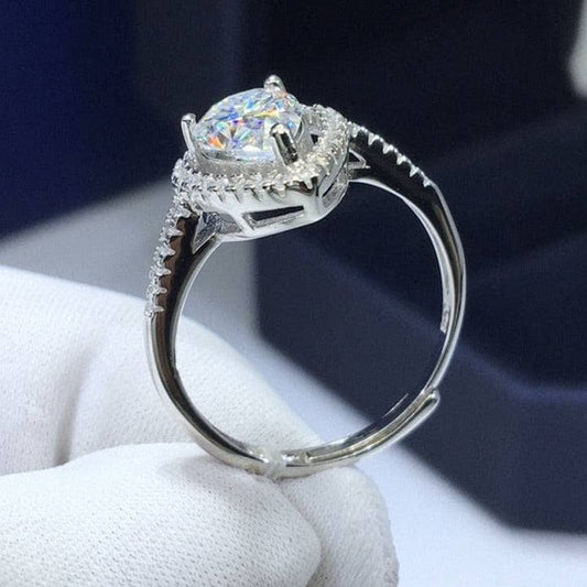 1 Carat Pear Cut Moissanite Water Drop Engagement Ring - Black Diamonds New York