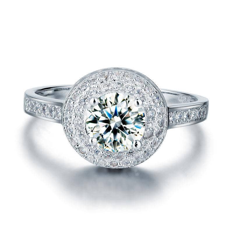 1 Carat Round Cut Created Diamond Wedding Engagement Ring-Black Diamonds New York