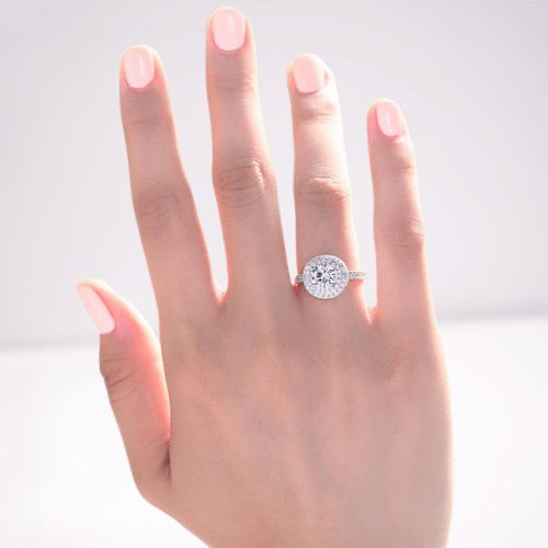 1 Carat Round Cut Created Diamond Wedding Engagement Ring-Black Diamonds New York