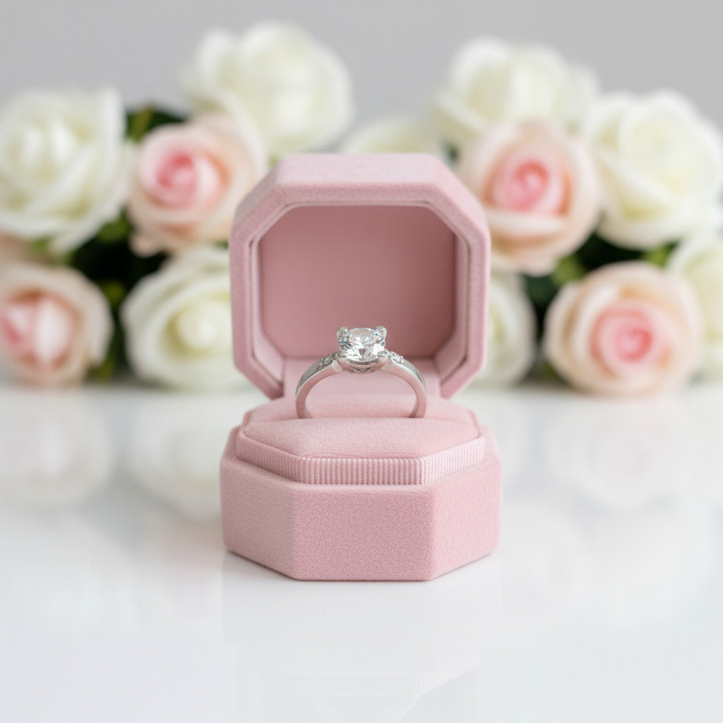 1 Carat Round Cut D Color Diamond Engagement Ring-Black Diamonds New York