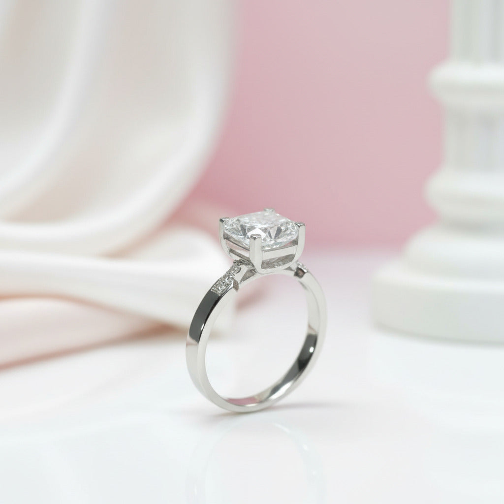 1 Carat Round Cut D Color Diamond Option Engagement Ring-Black Diamonds New York