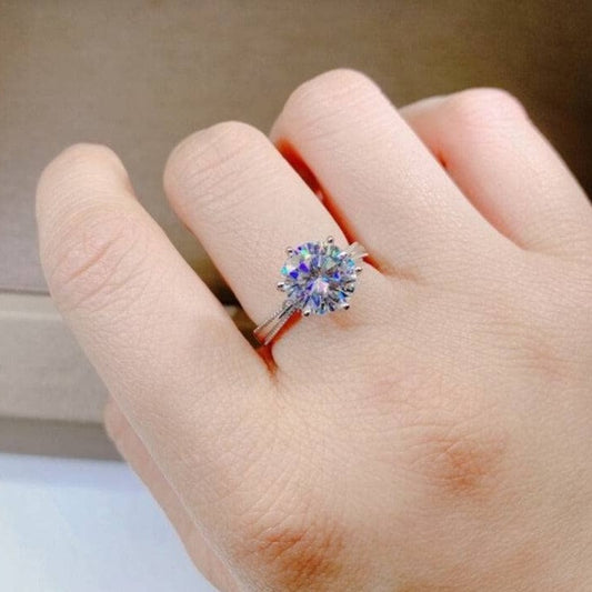 1 Carat Round Cut D Color Diamond Ribbon Engagement Ring-Black Diamonds New York