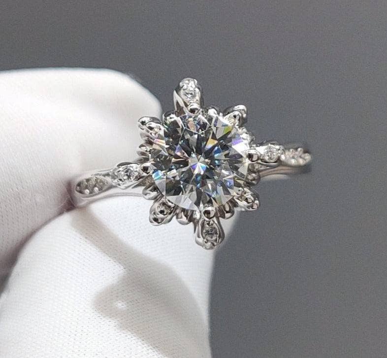 1 Carat Round Cut D Color Diamond Trevi Fountain Engagement Ring-Black Diamonds New York