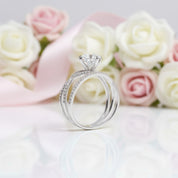 1 Carat Round Cut Diamond Option Eternal Love Engagement Ring-Black Diamonds New York