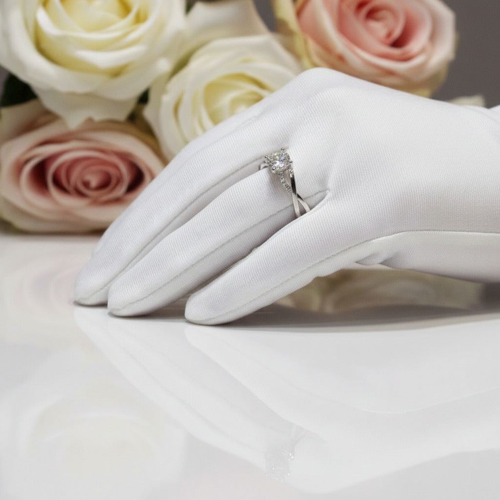 1 Carat Round Cut Diamond Twist 4 Claws Engagement Ring-Black Diamonds New York