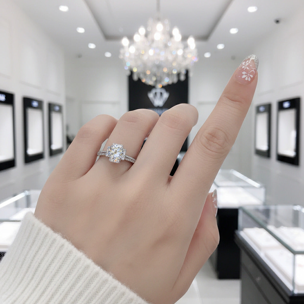 1.0 Ct Round Diamond Option Goddess of Luck Engagement Ring-Black Diamonds New York