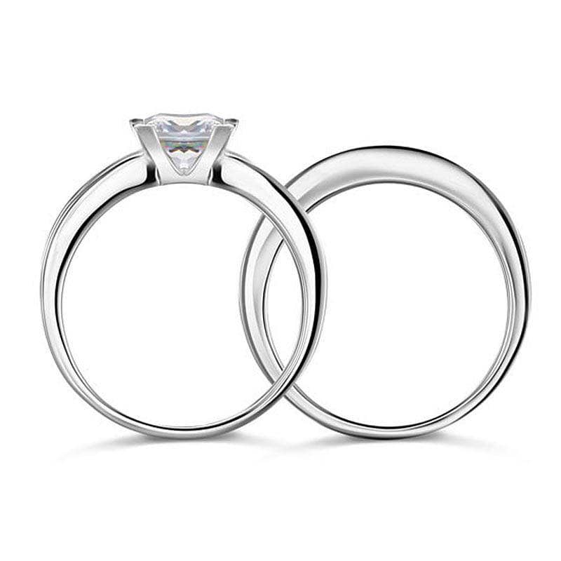 1 Ct Created Diamond Wedding Engagement Ring Set - Black Diamonds New York