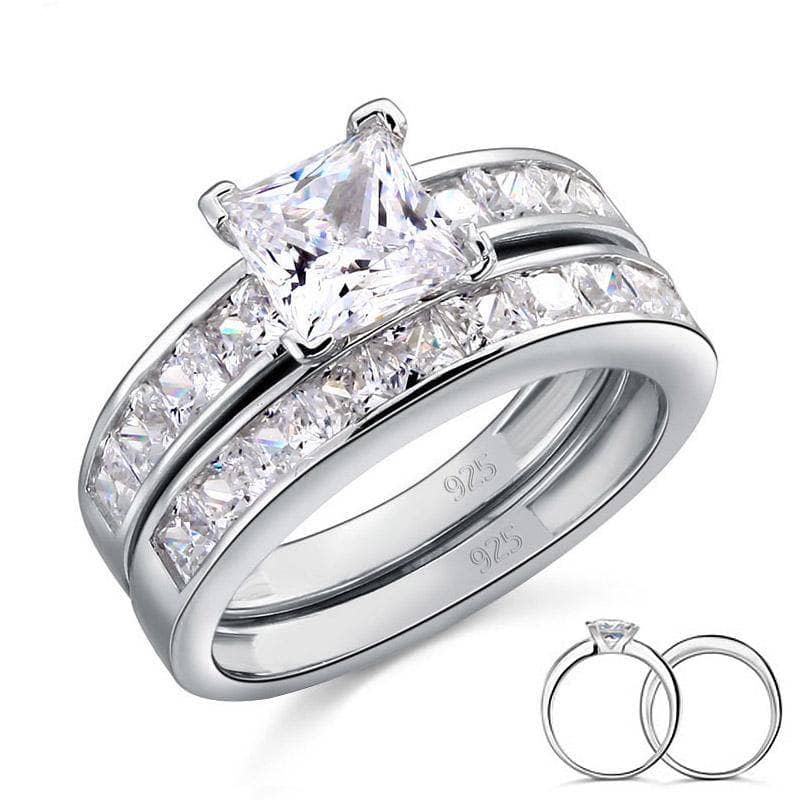 1 Ct Created Diamond Wedding Engagement Ring Set - Black Diamonds New York