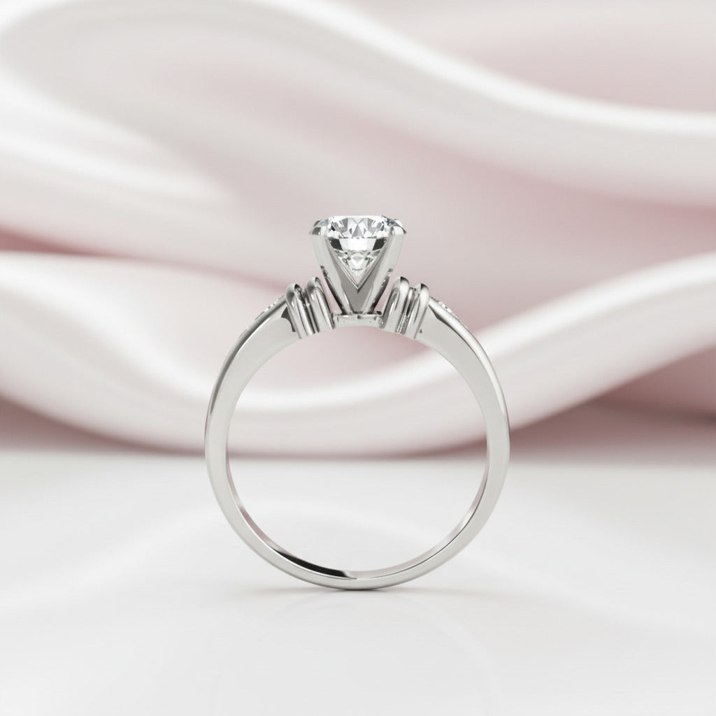 1 ct Round Cut Diamond Option White Gold Engagement Set-Black Diamonds New York
