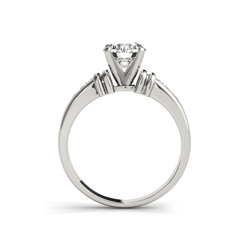 1 ct Round Cut Diamond White Gold Engagement Set-Black Diamonds New York