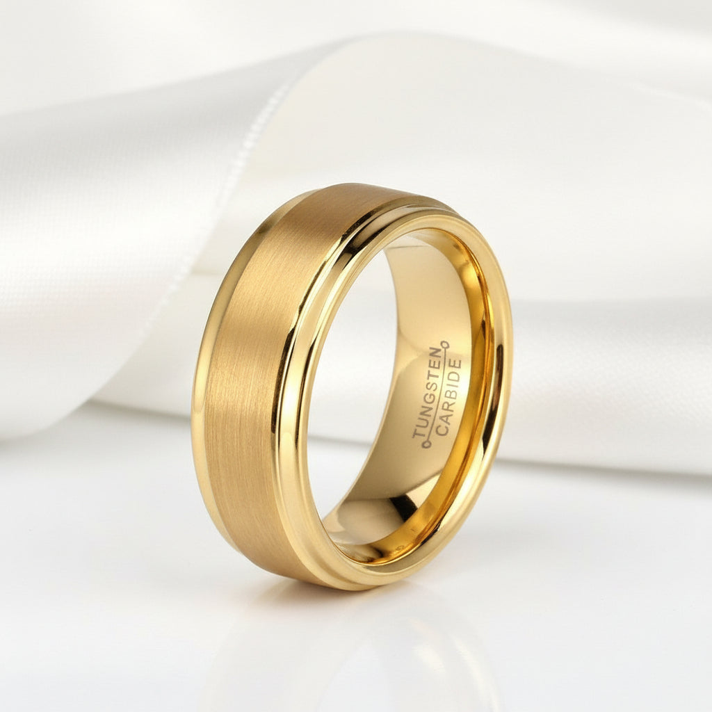 Tungsten Carbide Wedding Ring Set For Couples-Black Diamonds New York