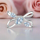 1.04Ct Round Natural Sky Blue Topaz Gemstone Ring