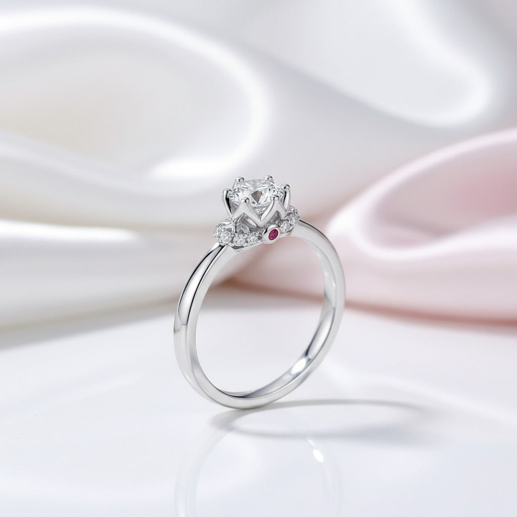 1.0Ct 6.5mm VVS1 Diamond Option Crown Ring-Black Diamonds New York
