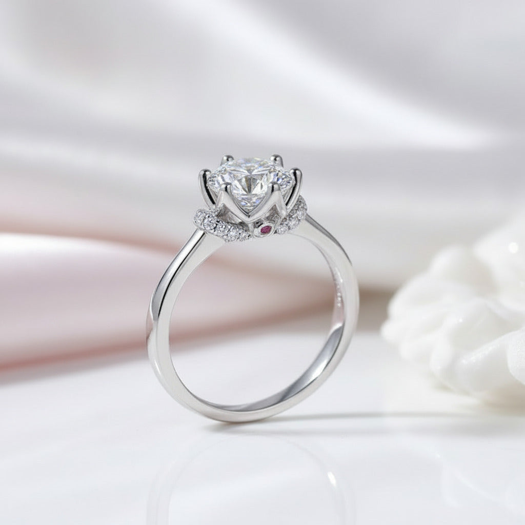 1.0Ct 6.5mm VVS1 Diamond Option Crown Ring-Black Diamonds New York