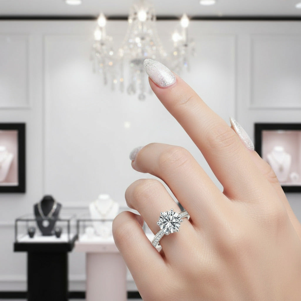 1.0Ct D Color Diamond Engagement Adjustable Ring-Black Diamonds New York