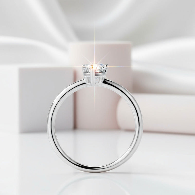 1.0Ct Pear Shape Diamond Solitaire Engagement Ring-Black Diamonds New York