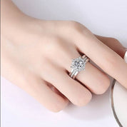 1.0 Ct Diamond Bridal Ring Set-Black Diamonds New York