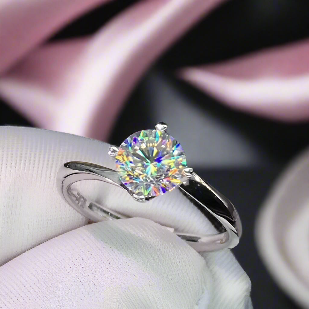 1.0 Ct VVS Diamond Engagement Ring-Black Diamonds New York