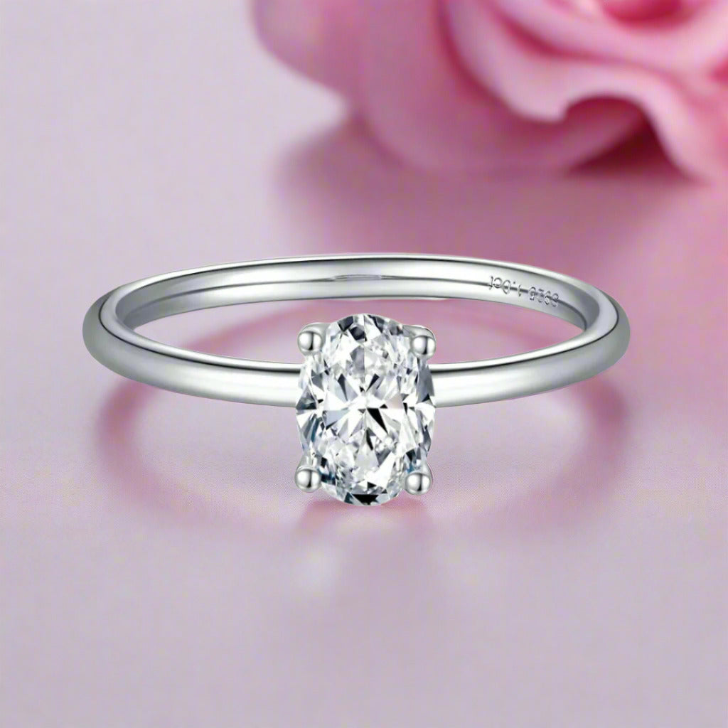 1.0 ct 5*7mm Oval-cut Diamond Engagement Ring-Black Diamonds New York