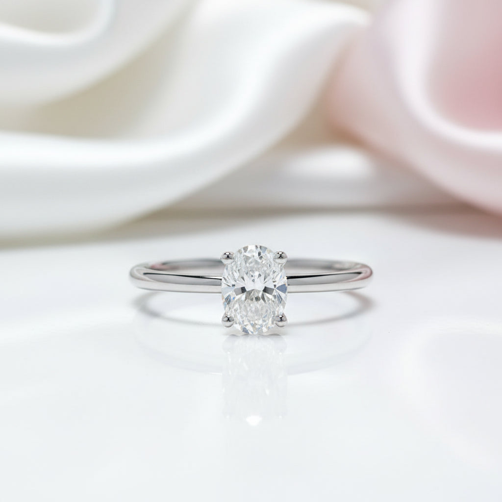 1.0 ct 5*7mm Oval-cut Diamond Option Engagement Ring-Black Diamonds New York