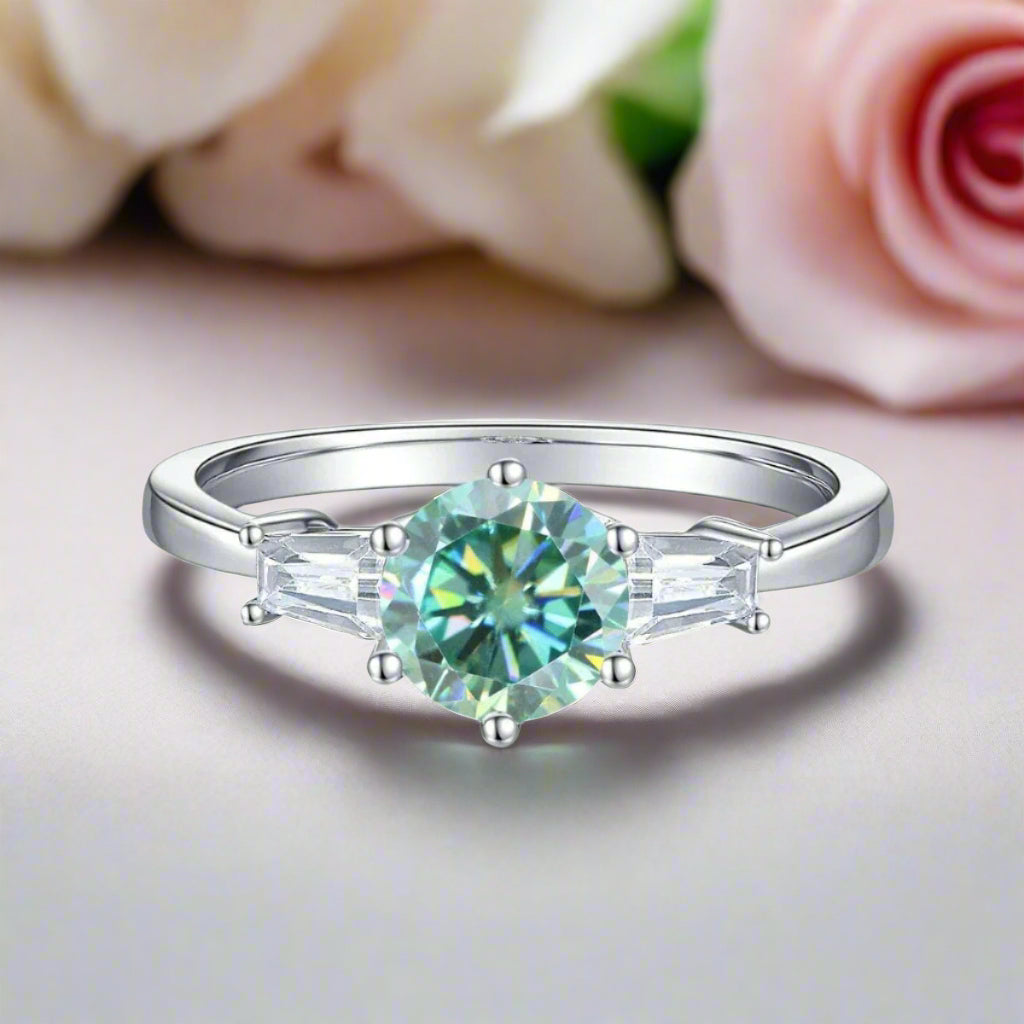 1.0 ct Baguette Round Diamond Engagement Ring-Black Diamonds New York