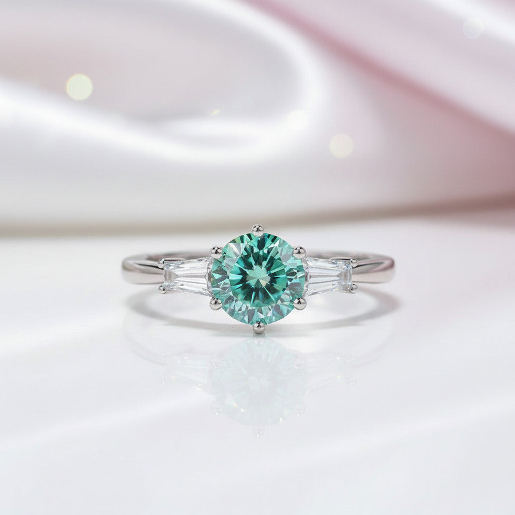 1.0 ct Baguette Round Diamond Option Engagement Ring-Black Diamonds New York