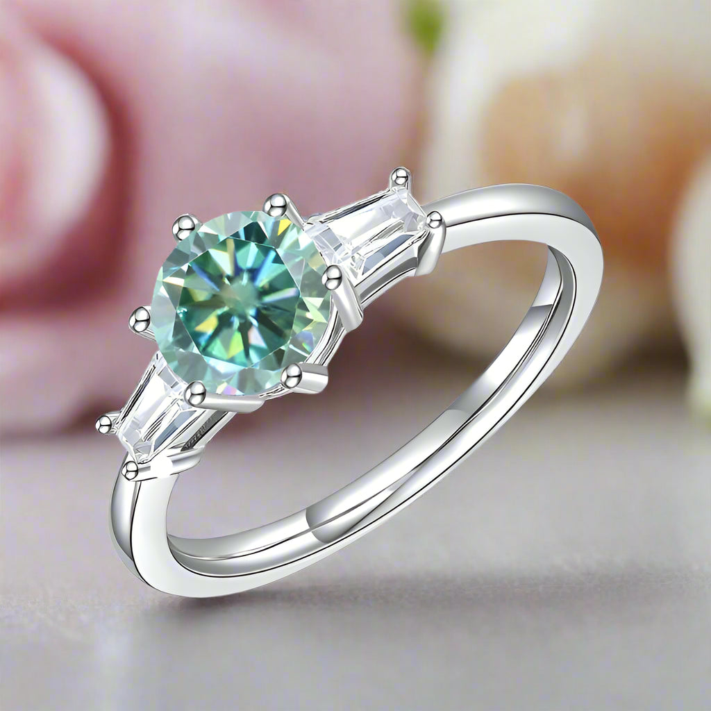 1.0 ct Baguette Round Diamond Engagement Ring-Black Diamonds New York