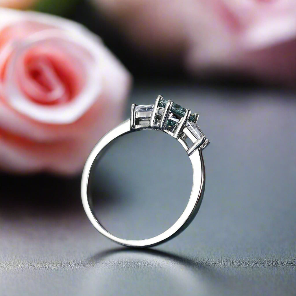 1.0 ct Baguette Round Diamond Engagement Ring-Black Diamonds New York