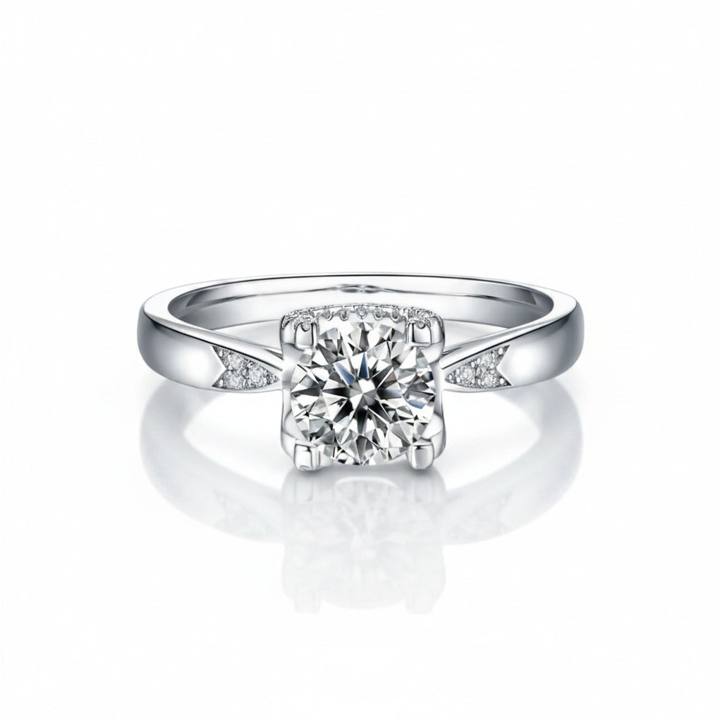 1.0 ct Diamond Option Ring within Elegant Prongs-Black Diamonds New York