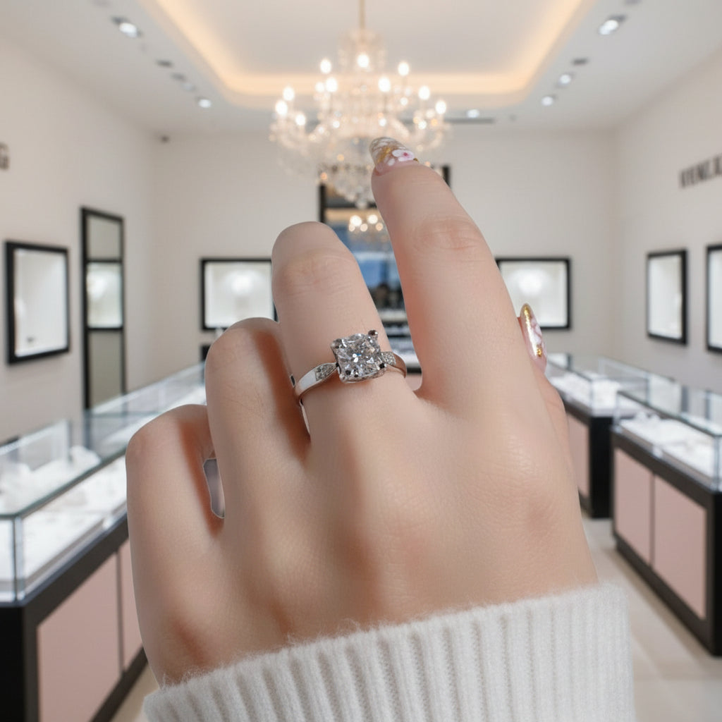 1.0 ct Diamond Ring within Elegant Prongs-Black Diamonds New York