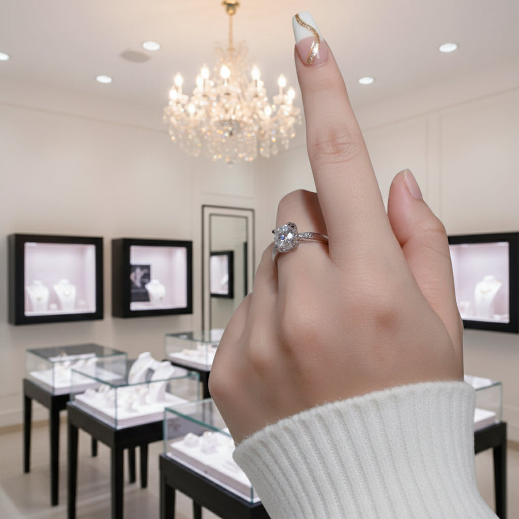 1.0 ct Diamond Ring within Elegant Prongs-Black Diamonds New York