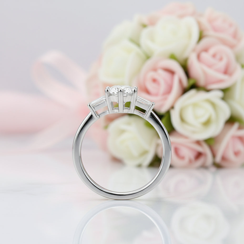 1.0 ct Round Cut Diamond Option Three Stone Engagement Ring-Black Diamonds New York