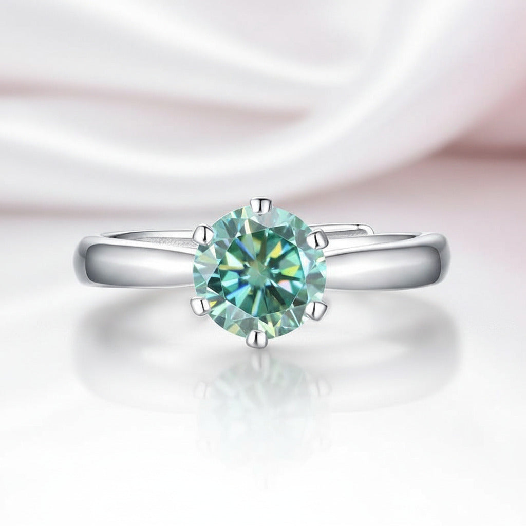1.0 ct Round Green Diamond Option Adjustable Engagement Ring-Black Diamonds New York