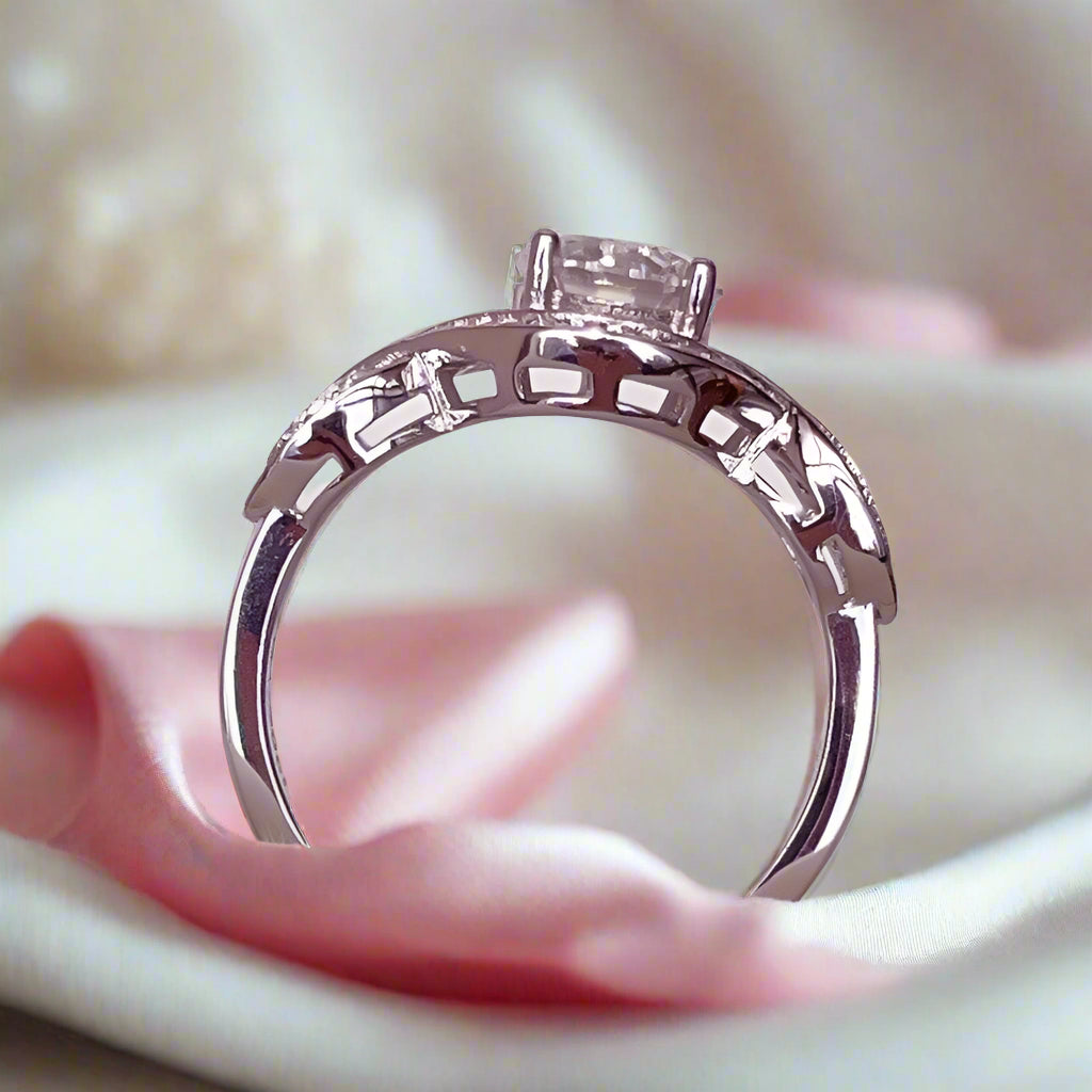 1.0ct Round Cut Diamond Infinity Engagement Ring-Black Diamonds New York