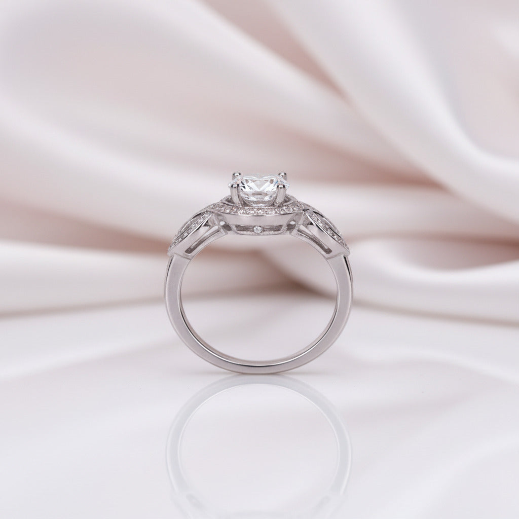 1.0ct Round Cut Diamond Option Infinity Engagement Ring-Black Diamonds New York