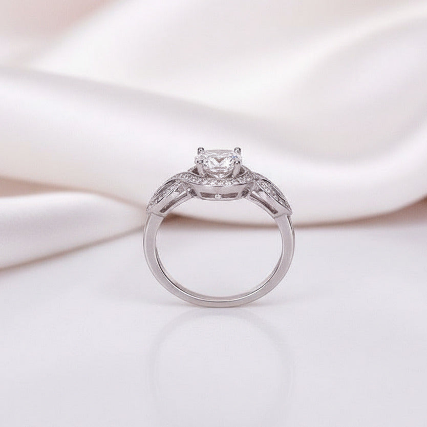 1.0ct Round Cut Diamond Infinity Engagement Ring-Black Diamonds New York