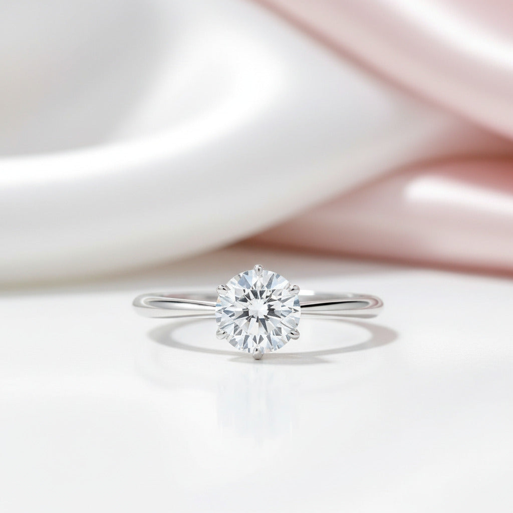 1.0ct Round Cut Diamond Option Solitaire Engagement Ring-Black Diamonds New York