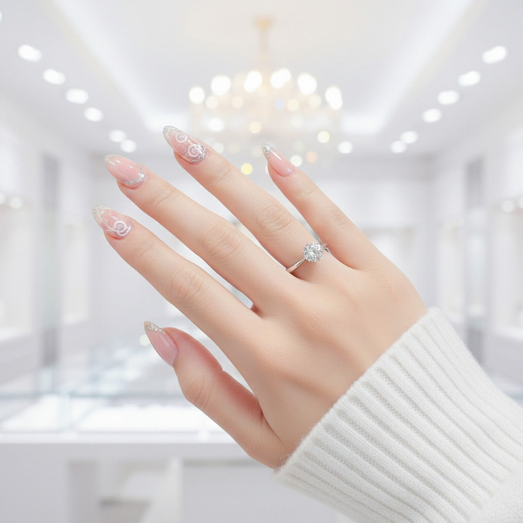 1.0ct Round Cut Diamond Solitaire Engagement Ring-Black Diamonds New York