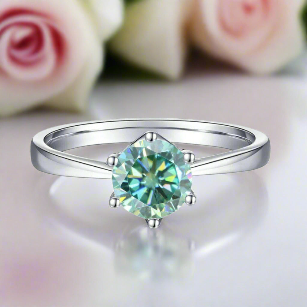 1.0ct Round Diamond 6-Prong Solitaire Engagement Ring-Black Diamonds New York