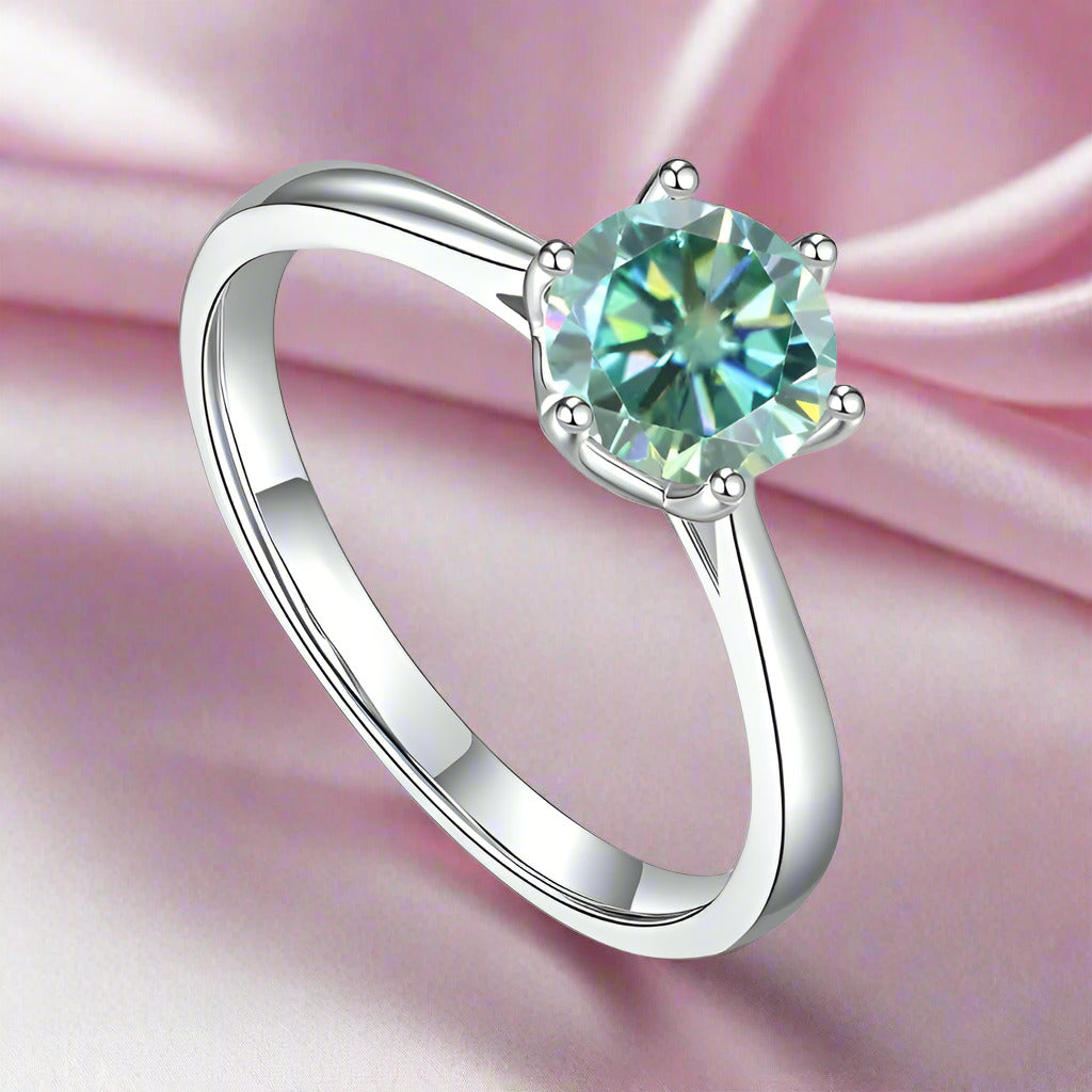 1.0ct Round Diamond 6-Prong Solitaire Engagement Ring-Black Diamonds New York