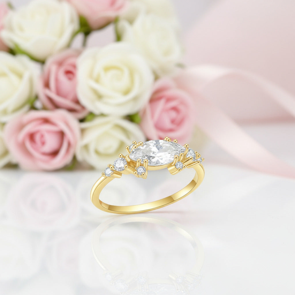 1.25 Ct Pave Marquise Cut Diamond Option Engagement Ring-Black Diamonds New York