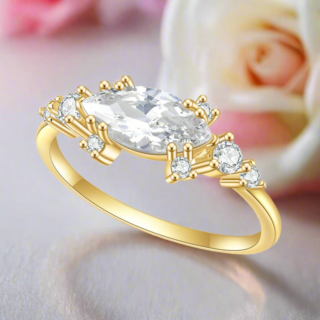 1.25 Ct Pave Marquise Cut Diamond Engagement Ring-Black Diamonds New York